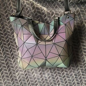 Holographic black purse